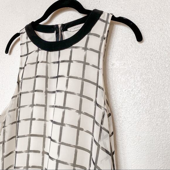 Lush Contrast Crewneck Grid Shift Dress Size Small - Picture 2 of 8